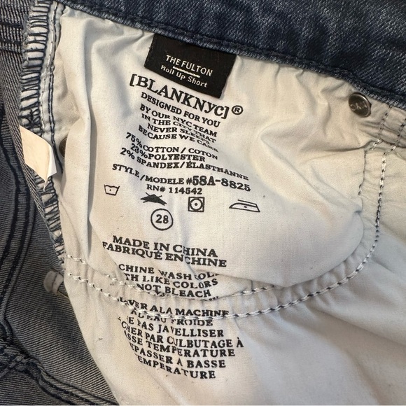 Blank NYC Fulton Roll Up Jean Shorts Size 28 - Picture 5 of 5